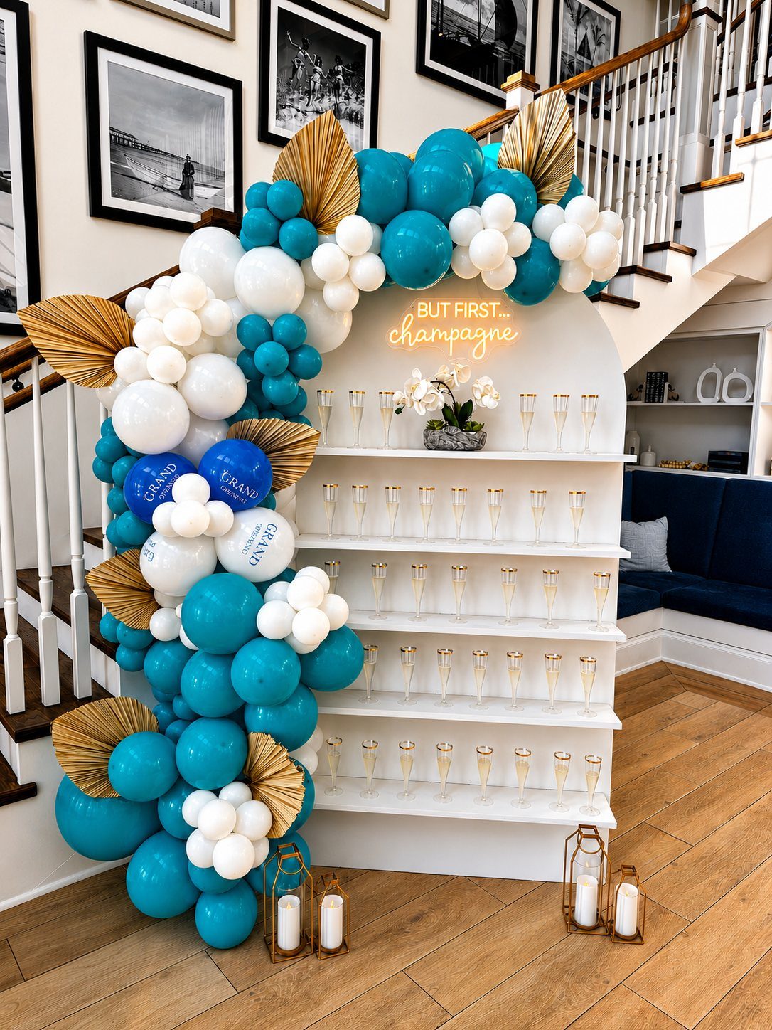 Champagne wall at a grand opening