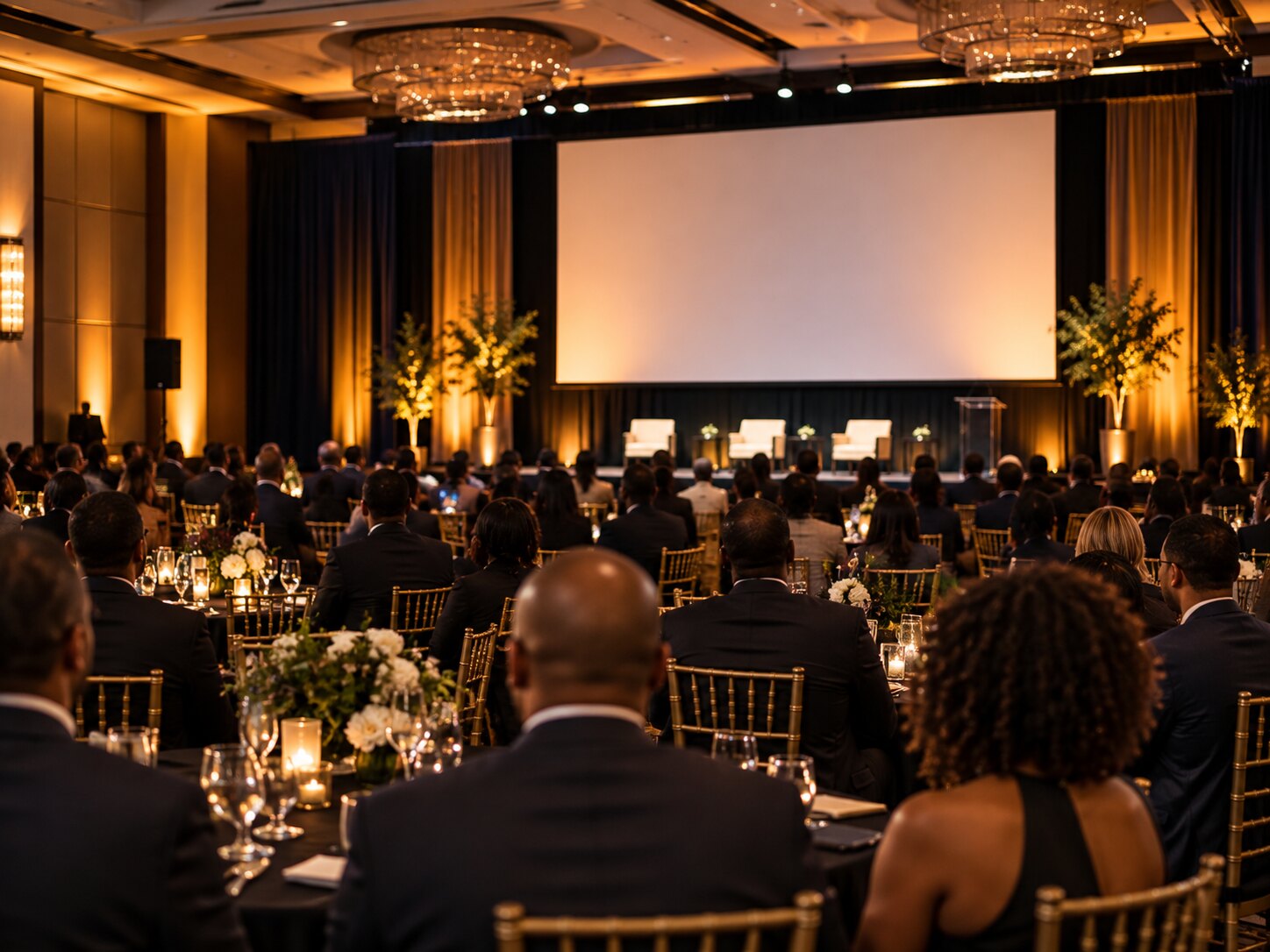 Delegates seated for a leadership summit