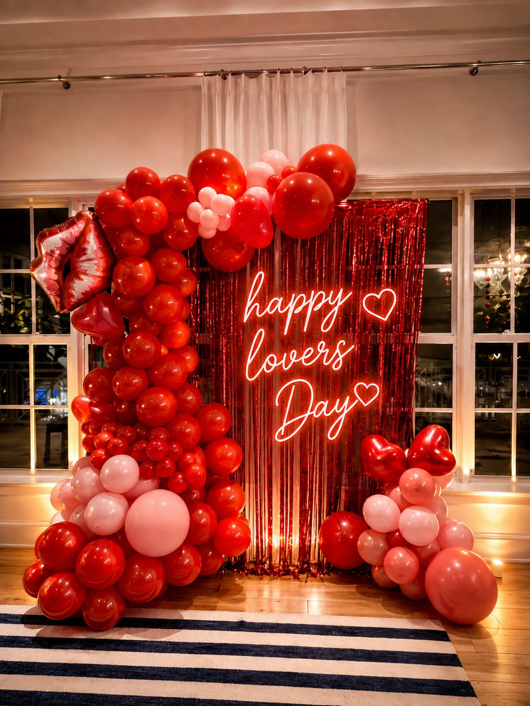 Statement balloon wall with neon signage