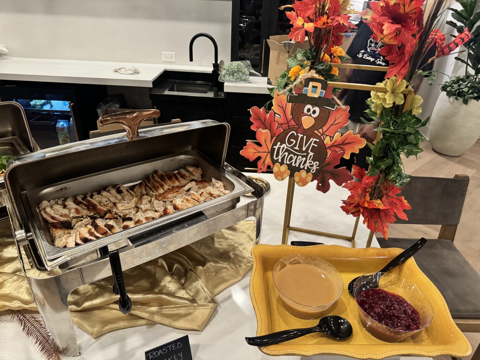 Autumn table styled for a Give Thanks gathering