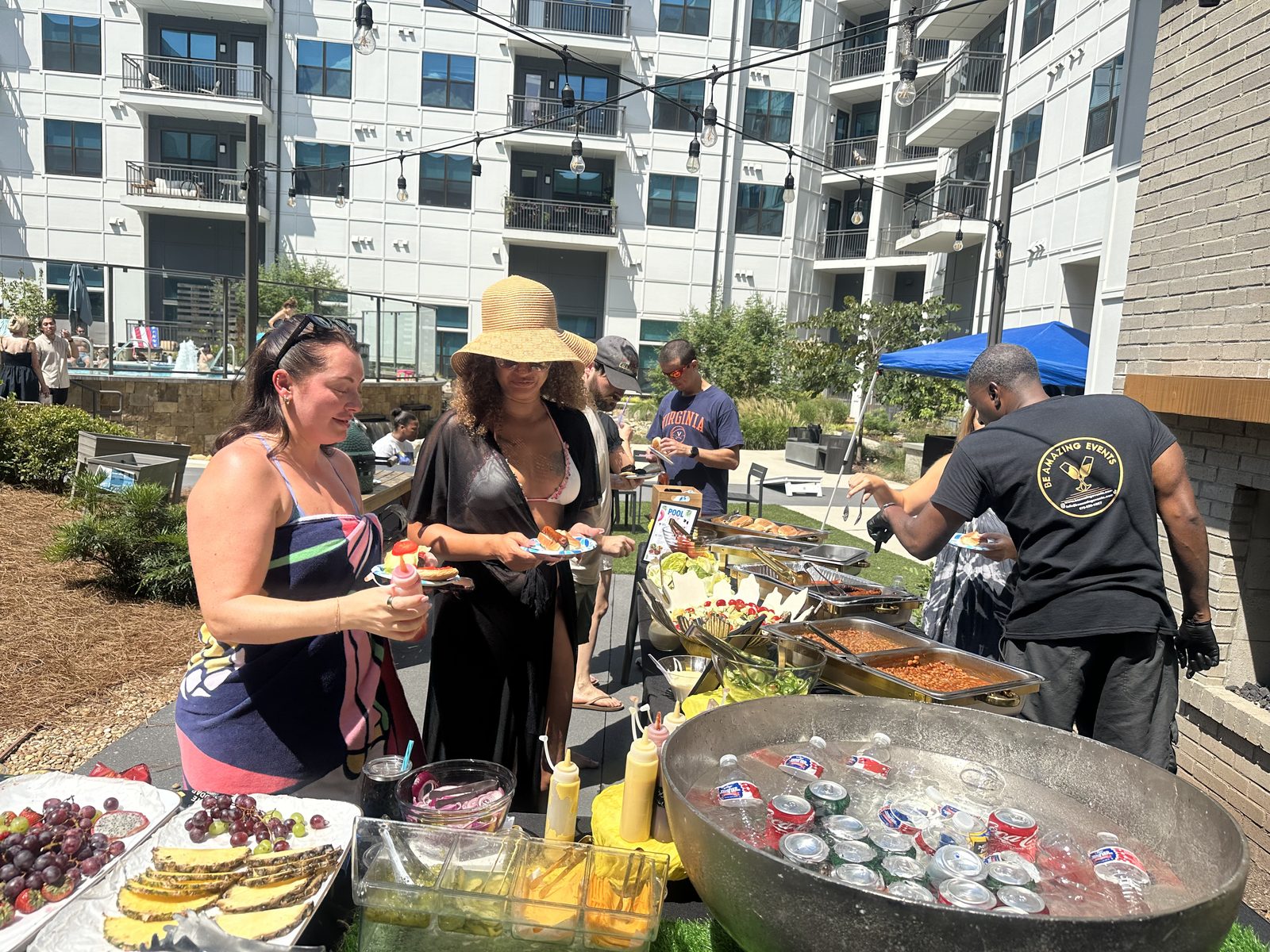 Community event with food and live activity