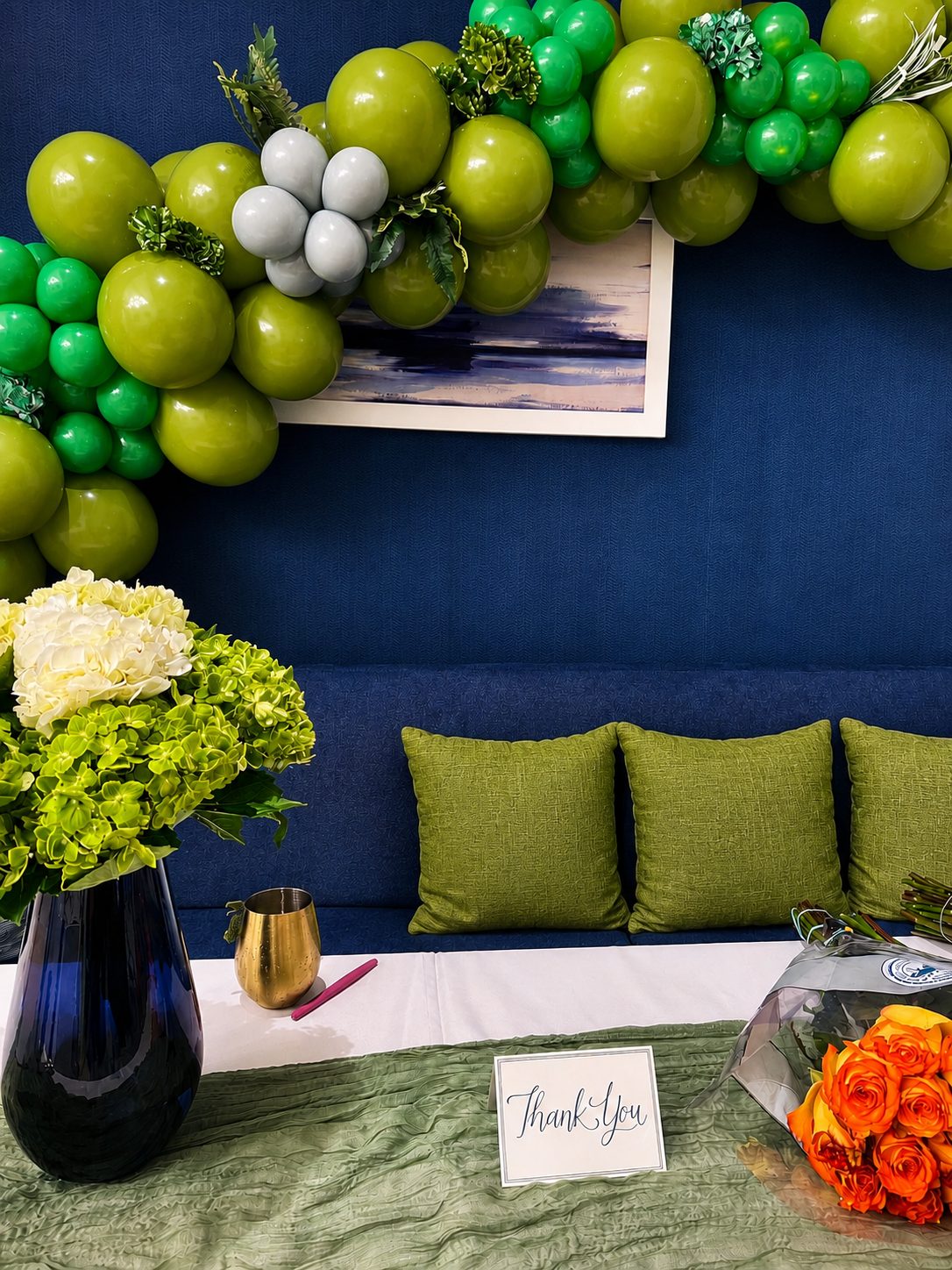 Styled dessert and welcome table