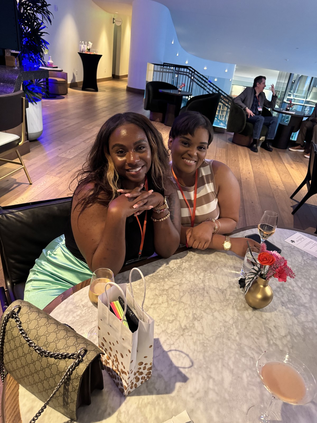 Guests connecting at a business networking social