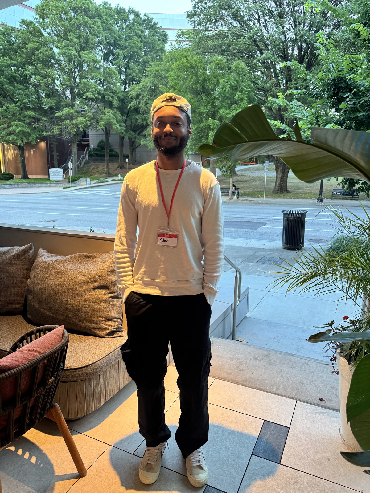 Guest arriving at a professional networking event